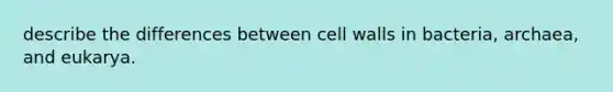 describe the differences between cell walls in bacteria, archaea, and eukarya.