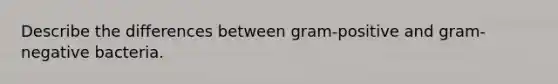 Describe the differences between gram-positive and gram-negative bacteria.