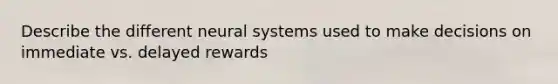 Describe the different neural systems used to make decisions on immediate vs. delayed rewards