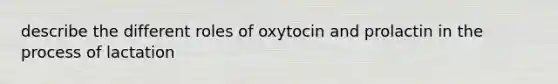 describe the different roles of oxytocin and prolactin in the process of lactation