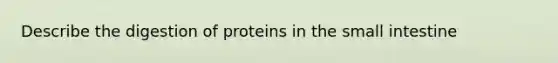 Describe the digestion of proteins in the small intestine