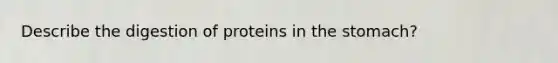 Describe the digestion of proteins in the stomach?