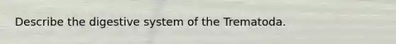 Describe the digestive system of the Trematoda.