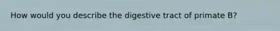 How would you describe the digestive tract of primate B?