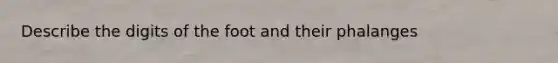 Describe the digits of the foot and their phalanges