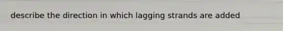 describe the direction in which lagging strands are added