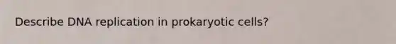 Describe DNA replication in prokaryotic cells?