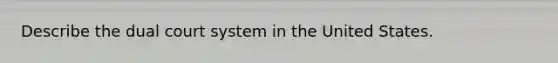 Describe the dual court system in the United States.