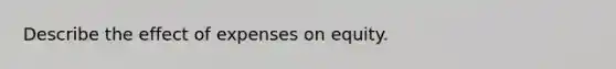 Describe the effect of expenses on equity.