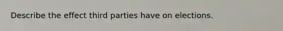 Describe the effect third parties have on elections.