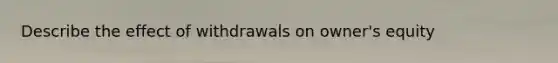 Describe the effect of withdrawals on owner's equity