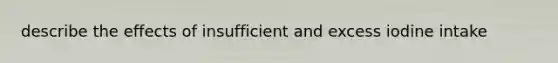 describe the effects of insufficient and excess iodine intake