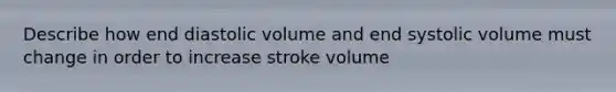 Describe how end diastolic volume and end systolic volume must change in order to increase stroke volume