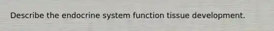 Describe the endocrine system function tissue development.