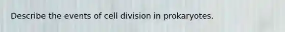 Describe the events of cell division in prokaryotes.