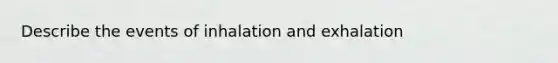 Describe the events of inhalation and exhalation