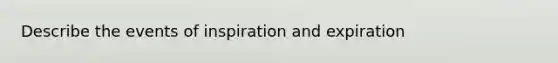 Describe the events of inspiration and expiration