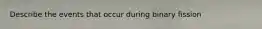 Describe the events that occur during binary fission