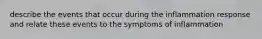 describe the events that occur during the inflammation response and relate these events to the symptoms of inflammation