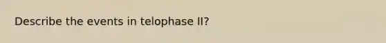 Describe the events in telophase II?