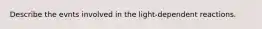 Describe the evnts involved in the light-dependent reactions.