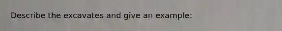 Describe the excavates and give an example: