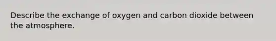 Describe the exchange of oxygen and carbon dioxide between the atmosphere.