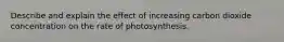 Describe and explain the effect of increasing carbon dioxide concentration on the rate of photosynthesis.