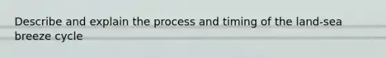 Describe and explain the process and timing of the land-sea breeze cycle