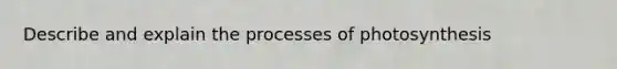 Describe and explain the processes of photosynthesis