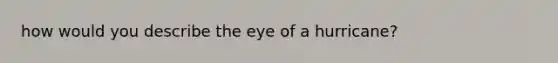 how would you describe the eye of a hurricane?