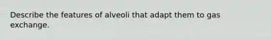 Describe the features of alveoli that adapt them to gas exchange.