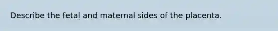 Describe the fetal and maternal sides of the placenta.