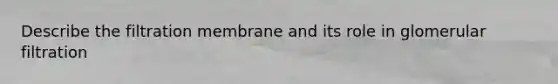 Describe the filtration membrane and its role in glomerular filtration