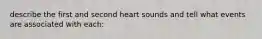 describe the first and second heart sounds and tell what events are associated with each: