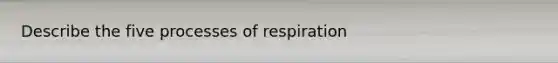 Describe the five processes of respiration