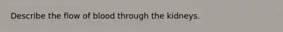 Describe the flow of blood through the kidneys.