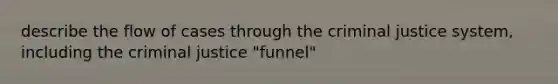 describe the flow of cases through the criminal justice system, including the criminal justice "funnel"