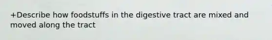 +Describe how foodstuffs in the digestive tract are mixed and moved along the tract