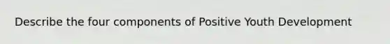 Describe the four components of Positive Youth Development