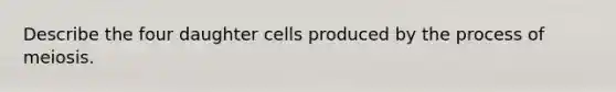 Describe the four daughter cells produced by the process of meiosis.