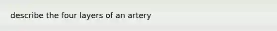 describe the four layers of an artery