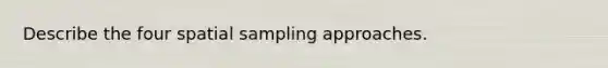 Describe the four spatial sampling approaches.