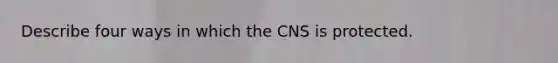 Describe four ways in which the CNS is protected.