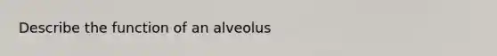 Describe the function of an alveolus