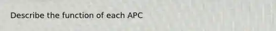 Describe the function of each APC