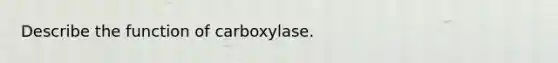 Describe the function of carboxylase.