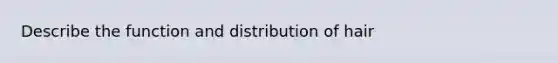 Describe the function and distribution of hair