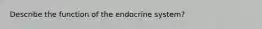 Describe the function of the endocrine system?