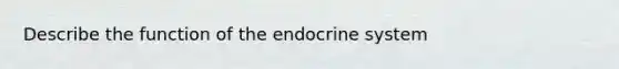 Describe the function of the endocrine system